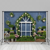 Aperturee - Aperturee Spring Greenery Floral Room Photography Backdrop